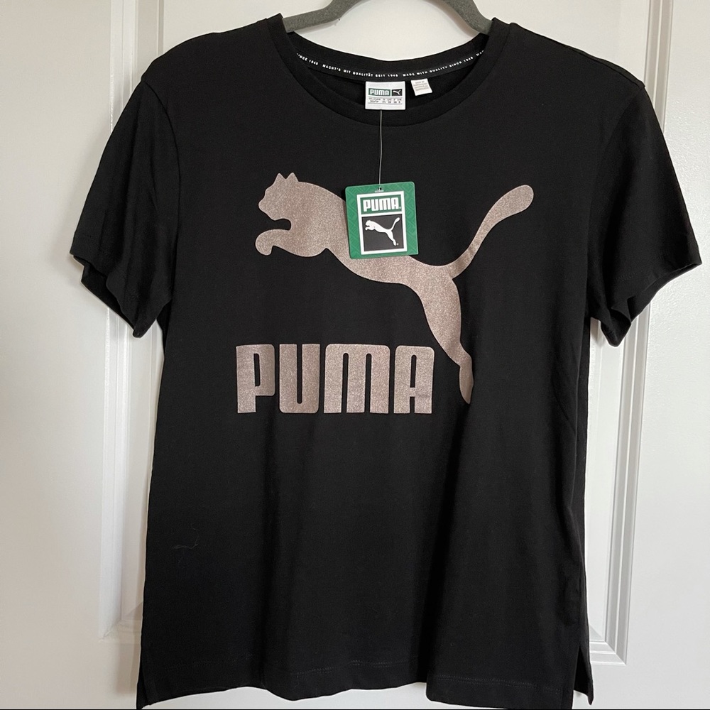 Black with Rose Gold Puma T-Shirt NWT
